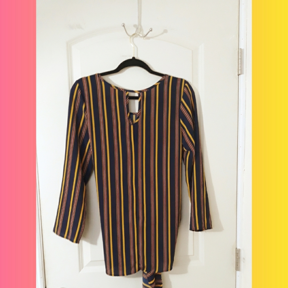 Bonded Striped Top Blouse